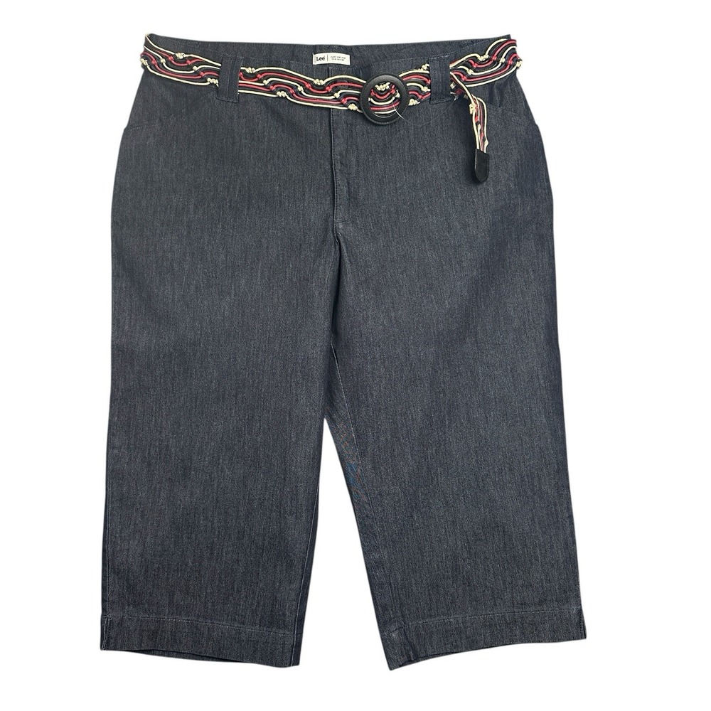 Lee Women's Black Capris with Multicolor Belt